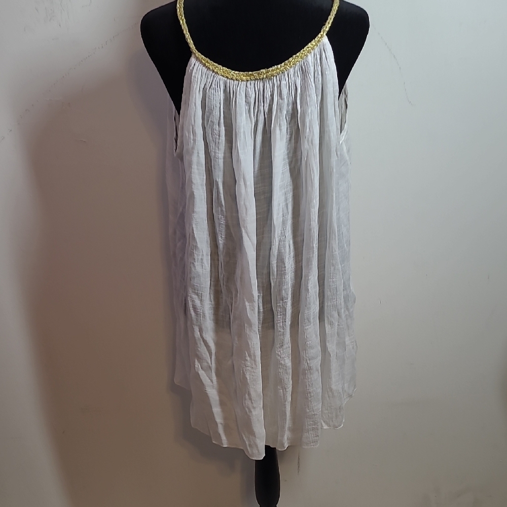 Ashley Stewart White Top with Gold Accents - Picture 8 of 9